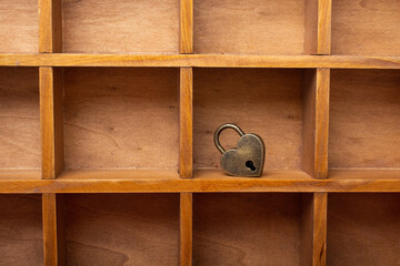 Padlock in heart shape as  symbol of love