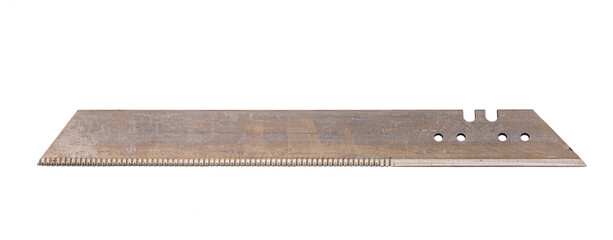 old used cutter blade on white background