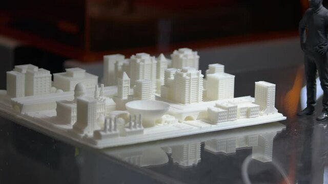 Exposition of various model figures from a 3d printer.