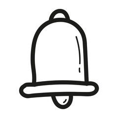 Obraz premium Hand drawn bell notification icon in doodle style isolated