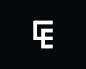 Creative Minimalist Letter CE Logo Design , Minimal CE Monogram
