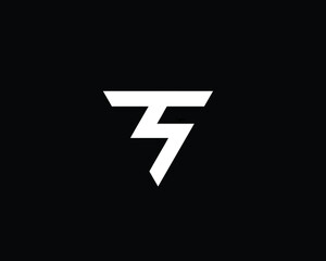 Creative Minimalist Letter TS Logo Design , Minimal TS Monogram