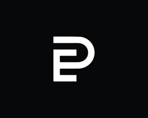 Creative Minimalist Letter EP Logo Design , Minimal EP Monogram