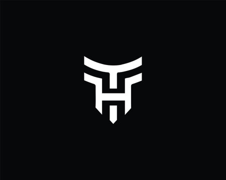Creative Minimalist Letter TH Logo Design , Minimal TH Monogram