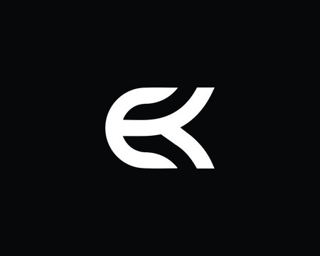 Creative Minimalist Letter EK Logo Design , Minimal EK Monogram