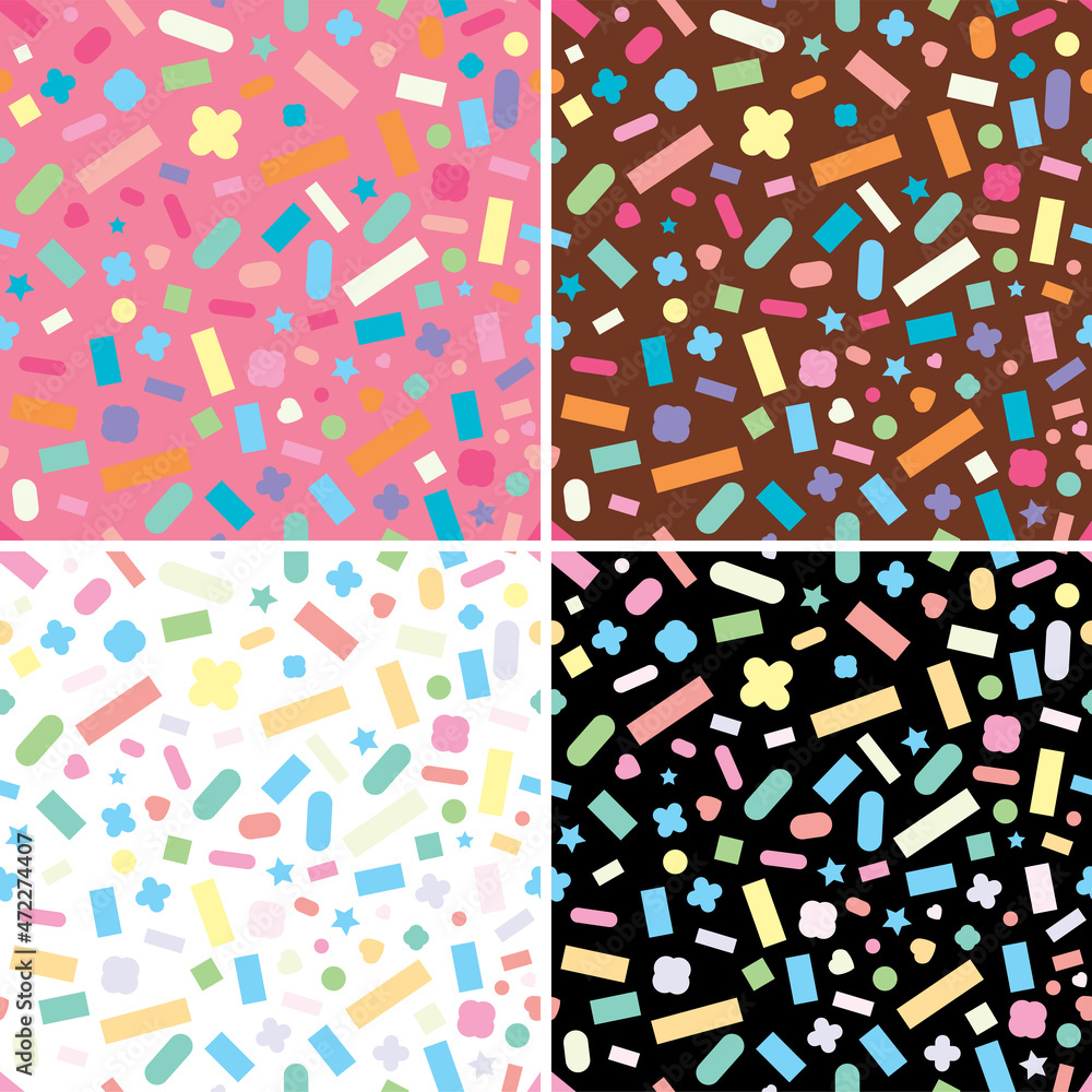 Poster vector collection of seamless repeating sprinkles patterns