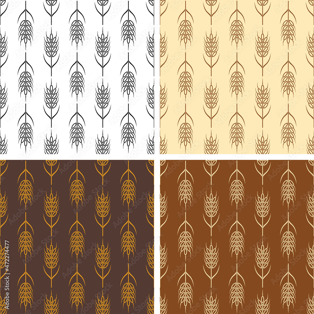 Aufkleber vector collection of seamless repeating wheat patterns