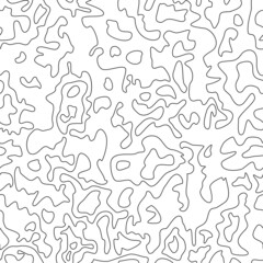 vector abstract seamless map pattern with wavy lines