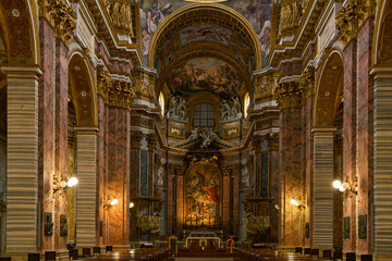 Fototapeta na wymiar The baroque church of SS. Ambrogio e Carlo al Corso in Rome