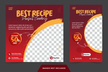 social media post recipe feed and story design banner or flyer for social media post