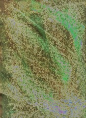 Abstract green-black background. Rough texture lines on a dark background. Pastel drawing.