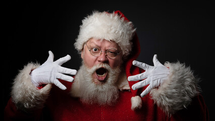 Santa Claus shout and gesture