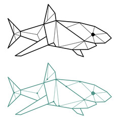 Shark. Shark in geometric style. Shark logo.