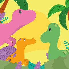 three dinosaurs poster