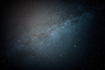 The real photo of the Milky Way. Stars, constellations and galaxies in the black sky