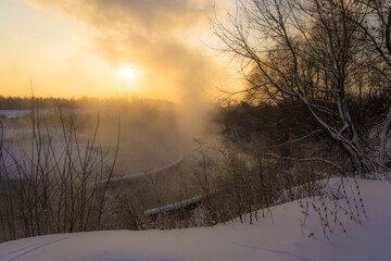 sunrise over the river