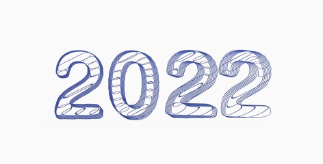 year 2022 in numbers 3d modern