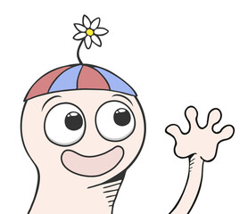 Happy cartoon character draw