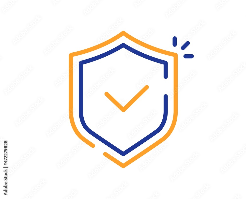 Poster shield line icon. privacy secure sign. safe defense symbol. colorful thin line outline concept. line