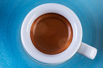 Cup of coffee espresso top view