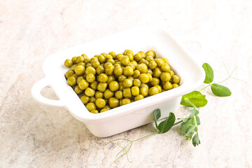 Marinated Green peas in the bowl