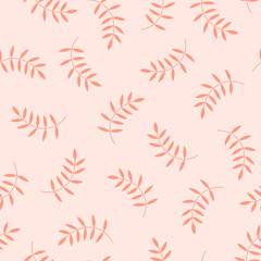 Fototapeta na wymiar Seamless peach pattern with leaves