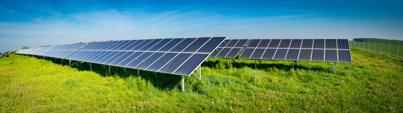 Electric solar cell on green field
