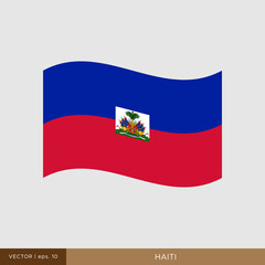 Waving flag of Haiti vector illustration design template.