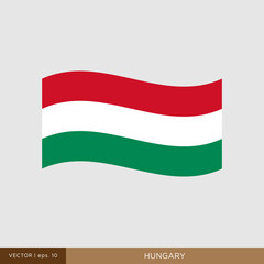 Waving flag of Hungary vector illustration design template.