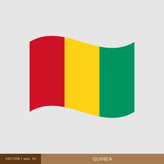 Waving flag of Guinea vector illustration design template.