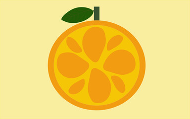 Flat illustration of orange fruit vector