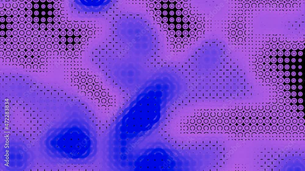Poster abstract digital flowing texture of bokeh rings and blurred stains, seamless loop. design. technolog