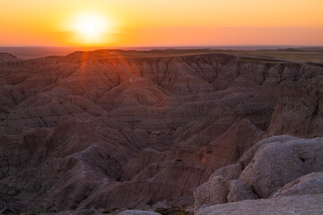 Fototapeta na wymiar Sunset View Of Badlands National Park