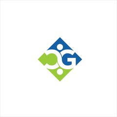 initials c g logo vector template people