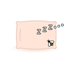 Sleeping pillow, cartoon design. Vector illustration in a flat style.