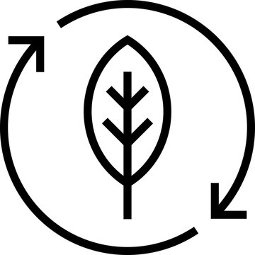 Compostable label line icon, vector illustration