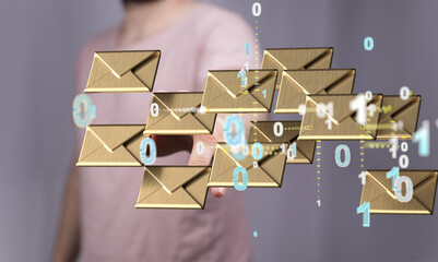 holding letter icon,email icons .Contact us by newsletter email and protect your personal...