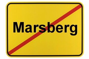 Illustration eines Stadtausgangsschildes der Stadt Marsberg