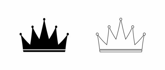 Crown icon vector illustration. Flat symbol. 