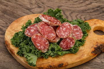 Iberian pork Fuet sausage slices