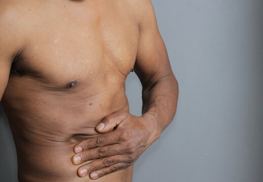 digestive system problem over weight and stomach problems stock photo