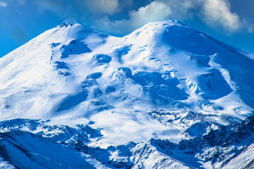 Mountain Elbrus. Russia. Caucasus. Height 5642 meters.  - obrazy, fototapety, plakaty