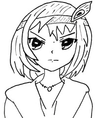 Little Krishna anime style with peacock feather