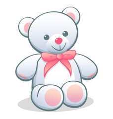 simple cute classic white pink teddy bear