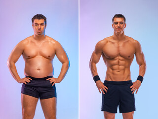 Awesome Before and After Weight Loss fitness Transformation. The man was fat but became athlet. Fat...