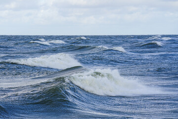 big waves during a storm in the Baltic Sea