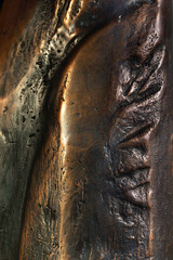 Background from a large piece of bronze with beautiful tints of color - 472289496