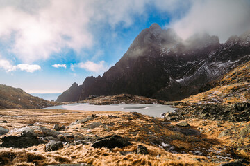 Rocky Mountains Terrain Landscape Shot From High Tatras Slovakia