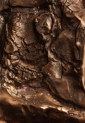 A metal piece of bronze, frozen in a bizarre shape, high resolution - 472290266