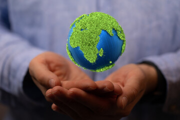 volumetric green recycling sign 3d digital